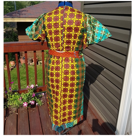 Olori Pencil Dress African Wax Prints - Picture 6 of 7